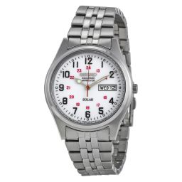 Seiko Solar White Dial Men's Watch SNE045
