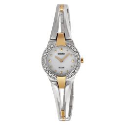 Seiko Solar White Dial Two-tone Ladies Watch SUP206