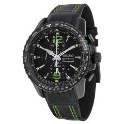 Seiko Sportura Chronograph Black Dial Black Men's Watch SNAE97