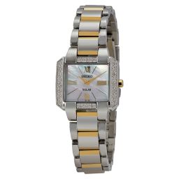 Seiko Tressia Solar Mother of Pearl Dial Diamond Two-tone Ladies Watch SUP239