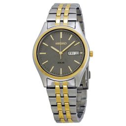 Seiko Two-tone Solar Charcoal Dial Men's Watch SNE042