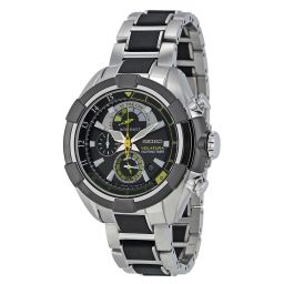 Seiko Velatura Chronograph Yachting Timer Black Dial Stainless Steel Men's Watch SPC147