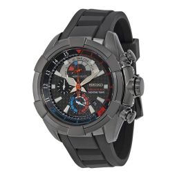 Seiko Velatura Yachting Timer Black Dial Black Rubber Men's Watch SPC149