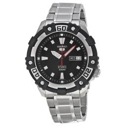Seikp Series 5 Automatic Black Dial Stainless Steel Men's Watch SRP471