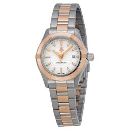 Tag Heuer Aquaracer White Dial 18kt Rose Gold Stainless Steel Ladies Watch WAP1450BD0837