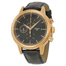 Tissot Carson Automatic Chronograph Black Dial Black Leather Men's Watch T0854273606100