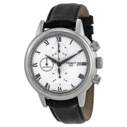 Tissot Carson Chronograph White Dial Black Leather Men's Watch T0854271601300