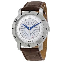 Tissot Heritage Navigator Silver Dial Brown Leather Men's Watch T0786411603700
