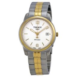 Tissot PR100 White Dial Two-tone Men's Watch T0494102201700
