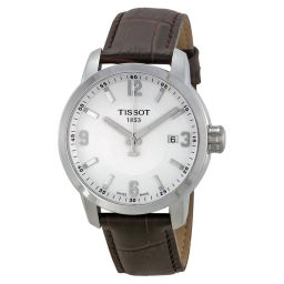 Tissot PRC 200 Silver Dial Brown Leather Men's Watch T0554101601701