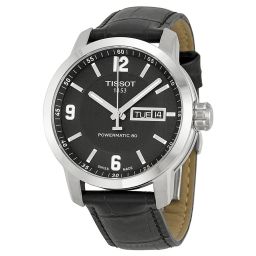 Tissot PRC200 Powermatic 80 Automatic Black Dial Black Leather Men's Watch T0554301605700