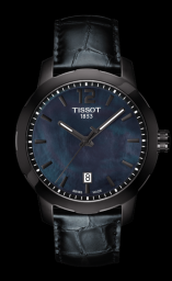 Tissot Quickster Black MOP Dial Anthracite Leather Unisex Watch T0954103612700