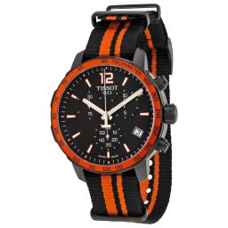 Tissot Quickster Chronograph Black Dial Black Synthetic Band Men's Sports Watch T0954173705700