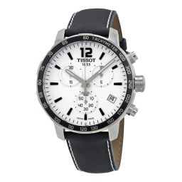 Tissot Quickster Soccer World Cup White Dial Black Leather Men's Watch T0954171603700