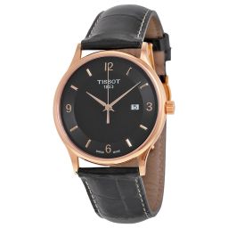 Tissot Rose Dream Automatic Black Dial Black Leather Men's Watch T9144104605700