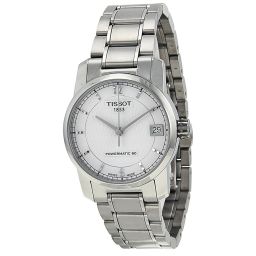Tissot T-Classic Automatic Silver Dial Titanium Ladies Watch T0872074403700