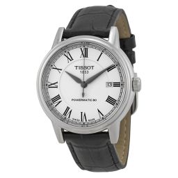 Tissot T-Classic Carson White Dial Black Leather Men's Watch T0854071601300