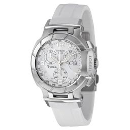 Tissot T-Race Chronograph White Rubber Strap Ladies Watch T0482171701700