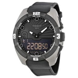 Tissot T-Touch Expert Solar Black Analog Digital Dial 100 Meters Water Resistant Black Leather Men's Watch T0914204606100