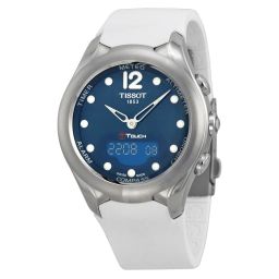 Tissot T-Touch Solar Blue Dial White Rubber Ladies Watch T0752201704700