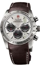 Tudor Fastrider Silver Dial Chronograph Brown Leather Men's Watch 42000-SVSBRLS