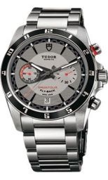Tudor Grantour Silver Dial Flyback Chronograph Steel Men's Watch 20550N-SVSS