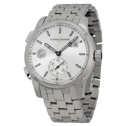 Ulysse Nardin Dual Time Automatic Silver Dial Stainless Steel Men's Watch 3343-126-7-91