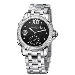 Ulysse Nardin Dual Time Black Dial Diamond Automatic Ladies Watch 3343-222B-30-02