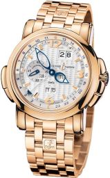 Ulysse Nardin GMT Perpetual Silver Dial 18kt Rose Gold Men's Watch 326-60-8-60