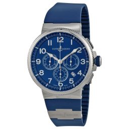 Ulysse Nardin Marine Chronograph Blue Dial Blue Rubber Men's Watch 15031503-63