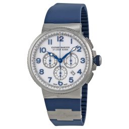 Ulysse Nardin Marine Chronograph White Dial Blue Rubber Men's Watch 15031503-60