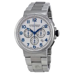 Ulysse Nardin Marine Chronograph White Dial Stainless Steel Men's Watch 1503-150-7M-60
